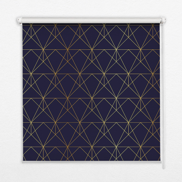 Blackout roller blind Yellow lines connected into triangles