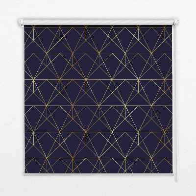 Blackout roller blind Yellow lines connected into triangles