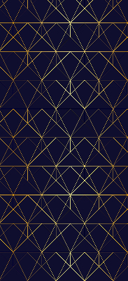 Blackout roller blind with yellow geometric triangle pattern