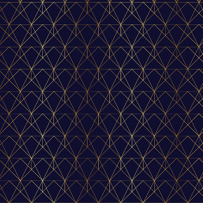 Blackout roller blind with yellow geometric triangle pattern