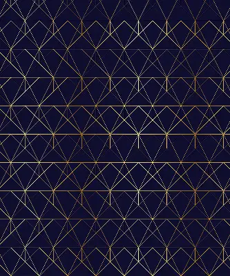 Blackout roller blind with yellow geometric triangle pattern