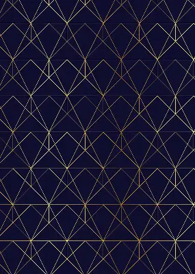 Blackout roller blind with yellow geometric triangle pattern
