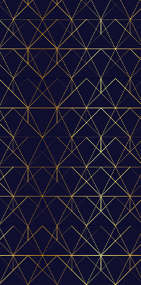 Blackout roller blind with yellow geometric triangle pattern