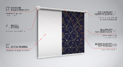 Blackout roller blind Yellow lines connected into triangles