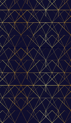 Blackout roller blind with yellow geometric triangle pattern
