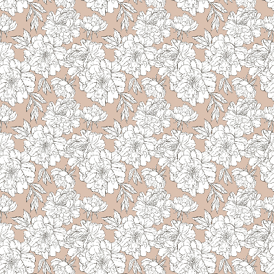 Blackout roller blind Drawn flowers