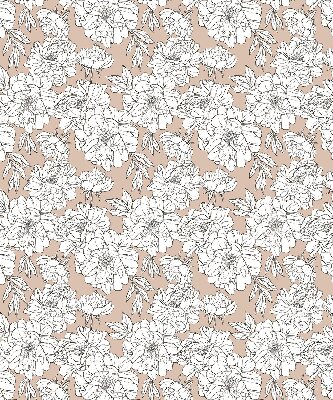 Blackout roller blind Drawn flowers