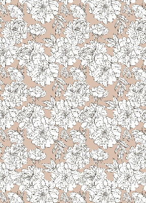 Blackout roller blind Drawn flowers