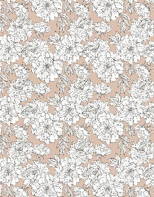 Blackout roller blind Drawn flowers