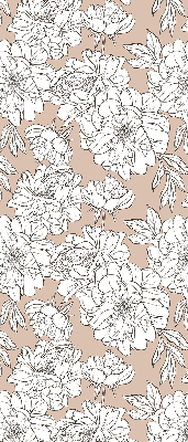 Blackout roller blind Drawn flowers