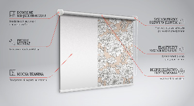 Blackout roller blind Drawn flowers