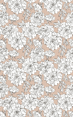 Blackout roller blind with drawn flowers pattern