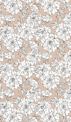 Blackout roller blind with drawn flowers pattern