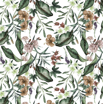 Blackout roller blind with exotic nature print