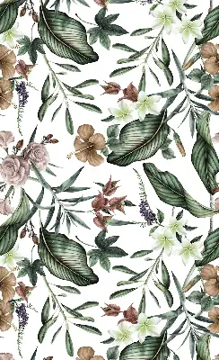 Blackout roller blind with exotic nature print