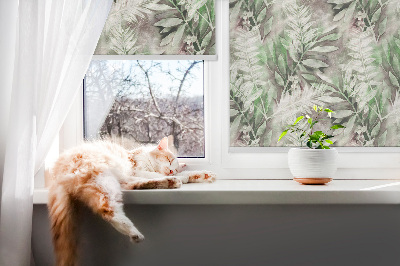 Fabric roller blind for window Shiny leaves