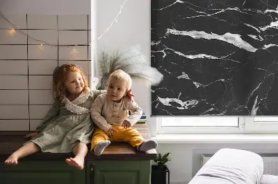 Blackout roller blind in black marble
