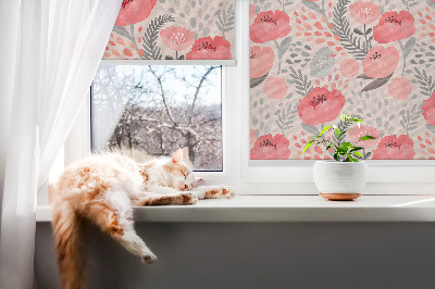 Blackout roller blind for window Poppy
