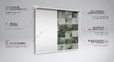 Fabric roller blind for window Tiled palm trees