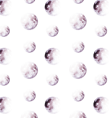 Blackout roller blind for window with gray planets print