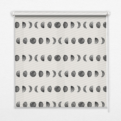 Fabric roller blind for window moon phases design