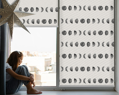 Fabric roller blind for window Moon phases