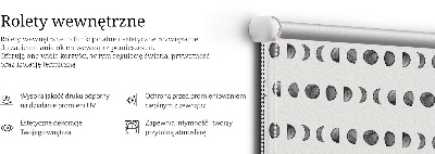 Fabric roller blind for window Moon phases