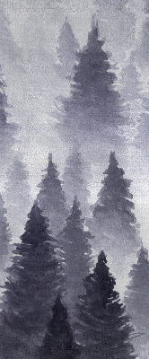 Blackout roller blind Misty forest
