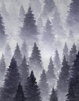Blackout roller blind Misty forest