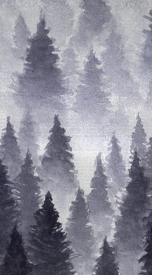 Blackout roller blind misty forest print