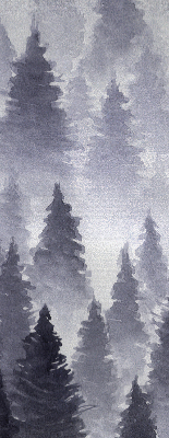 Blackout roller blind misty forest print