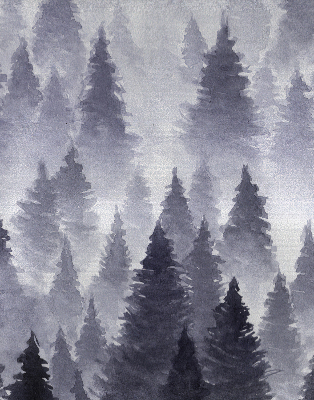 Blackout roller blind Misty forest