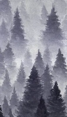 Blackout roller blind misty forest print