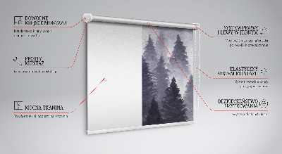 Blackout roller blind misty forest print