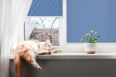 Blackout roller blind for window in blue