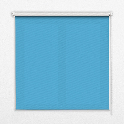Fabric roller blind for window in blue