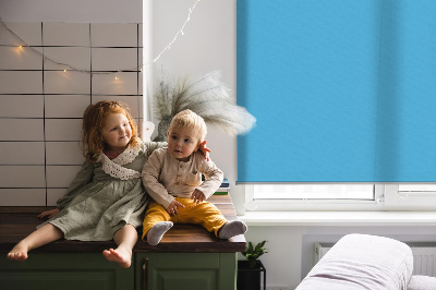 Fabric roller blind for window Blue