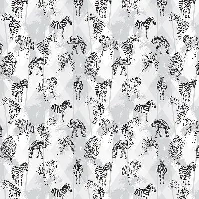 Blackout roller blind gray animals print