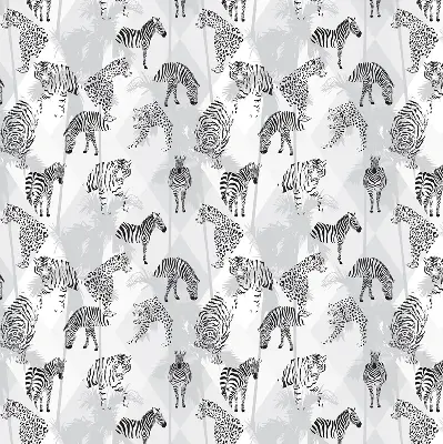 Blackout roller blind gray animals print