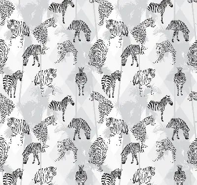 Blackout roller blind gray animals print