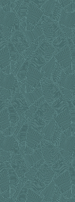 Blackout roller blind for window with green palm leaves print