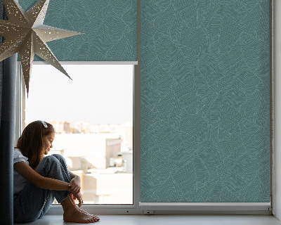 Blackout roller blind for window Green palm leaves