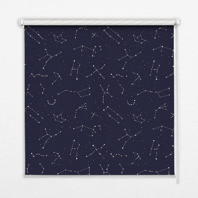 Fabric roller blind for window constellation of stars design