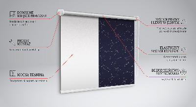 Fabric roller blind for window Constellation of stars