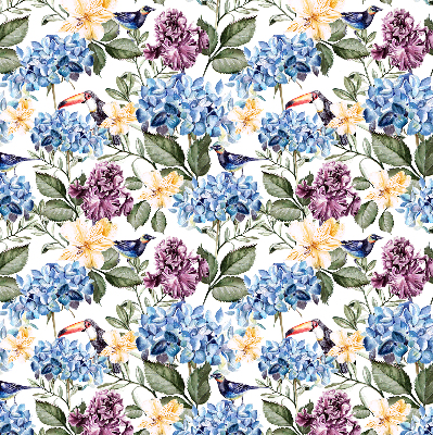 Blackout roller blind for window Toucans and flowers