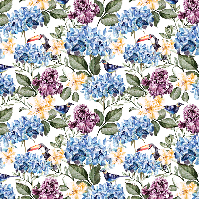 Blackout roller blind for window Toucans and flowers