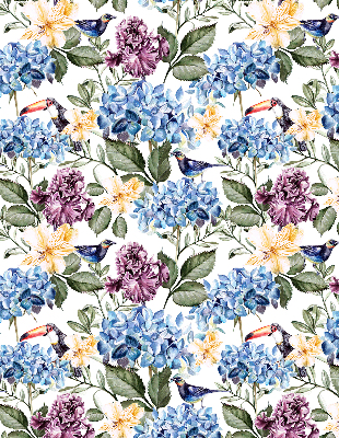 Blackout roller blind for window Toucans and flowers