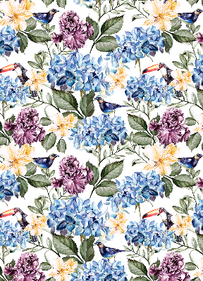 Blackout roller blind for window Toucans and flowers