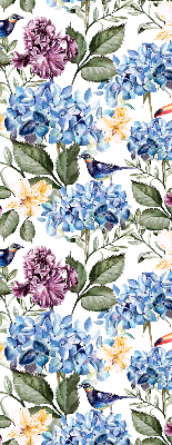 Blackout roller blind for window Toucans and flowers