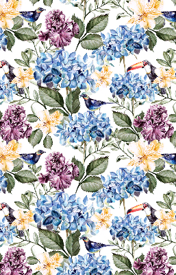 Blackout roller blind for window Toucans and flowers